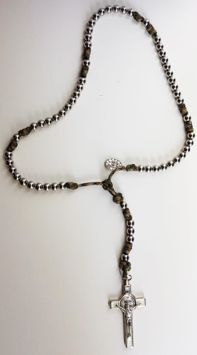 Różaniec NIERDZEWNY (STALOWY) z LINKI SPADOCHRONOWEJ /NOWOŚĆ/