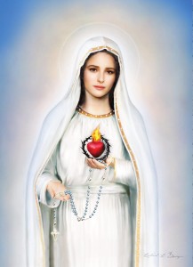 Maryja z Fatimy. Obraz A4 z zawieszką